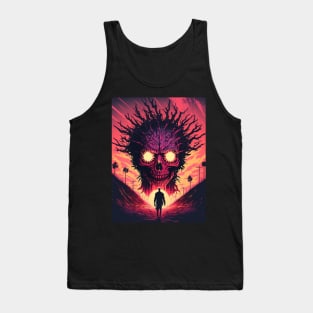 Ghoul Walking Towards Synthwave Sun Lord Tank Top